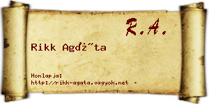 Rikk Agáta névjegykártya